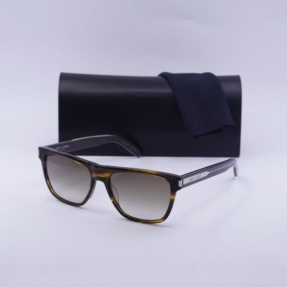 Saint Laurent SL619 005 Square Sunglasses - Havana/Brown - Picture 1 of 10